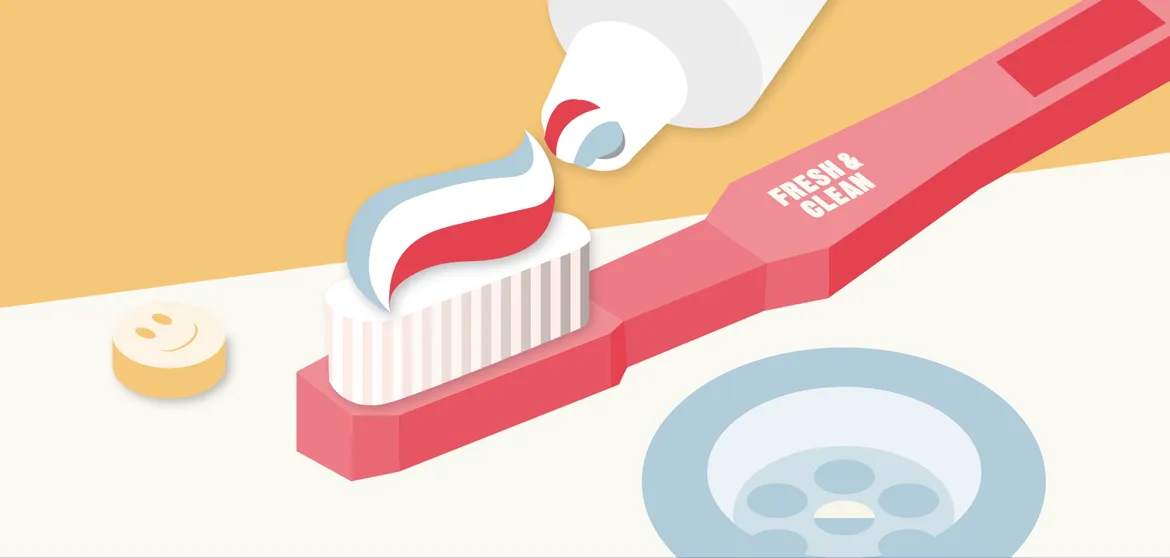 Einen Illustration mit Zahnbürste, die wir für den Kunden Soundbooootique realisiert haben.